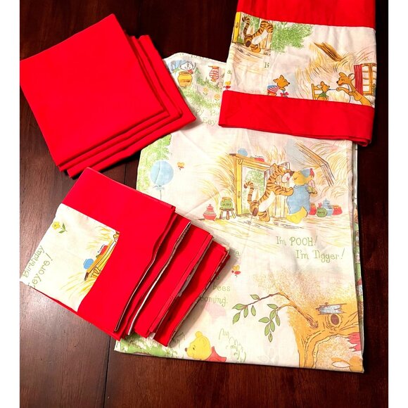 Charming Vintage Walt Disney Winnie the Pooh 80's Nursery Set Curtains & Bedding - Picture 7 of 16